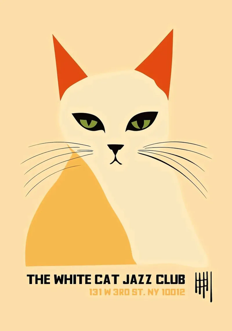 Gatto Bianco Jazz Club poster da Arjun