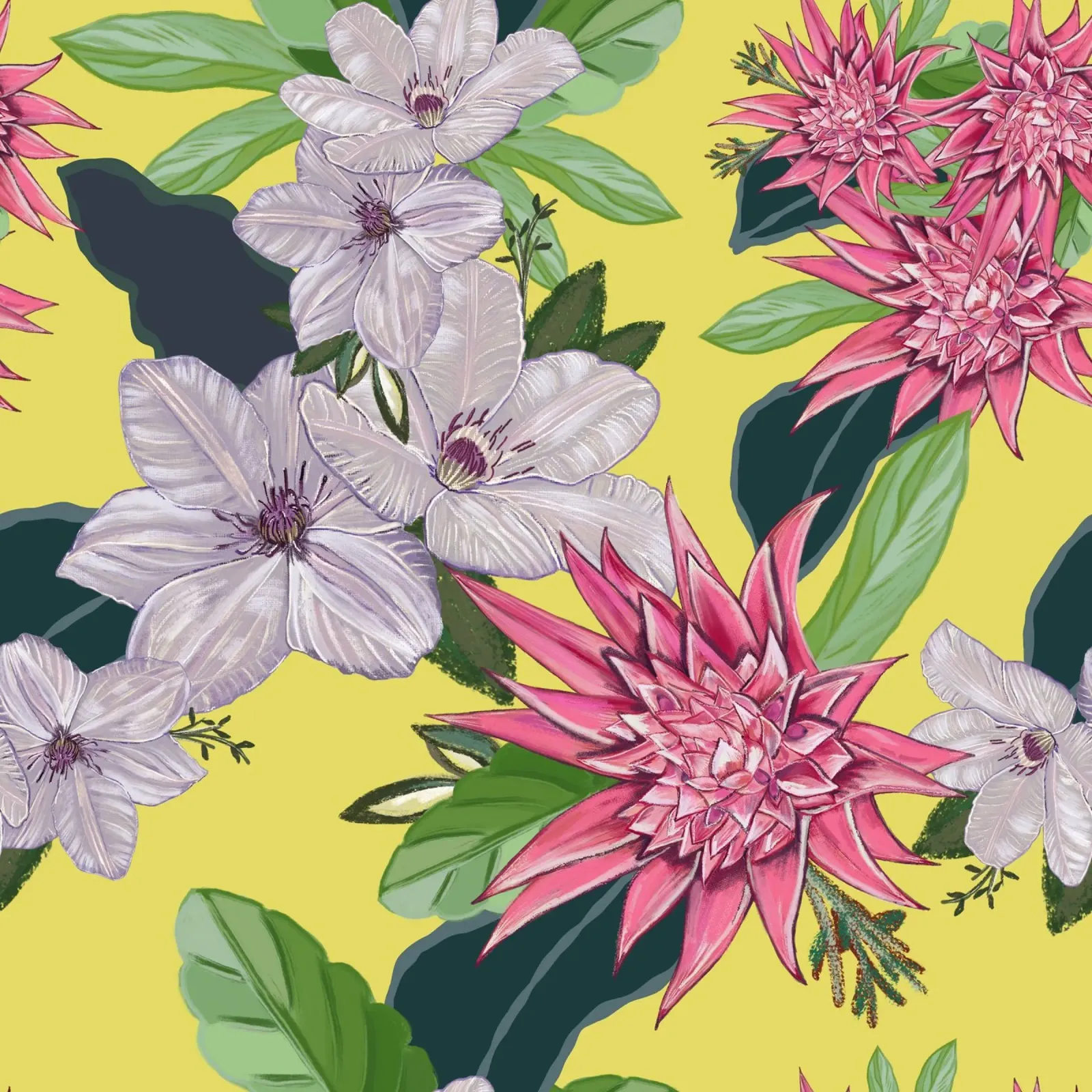 Tropical flowers pattern alu-dibond by gulsengunel