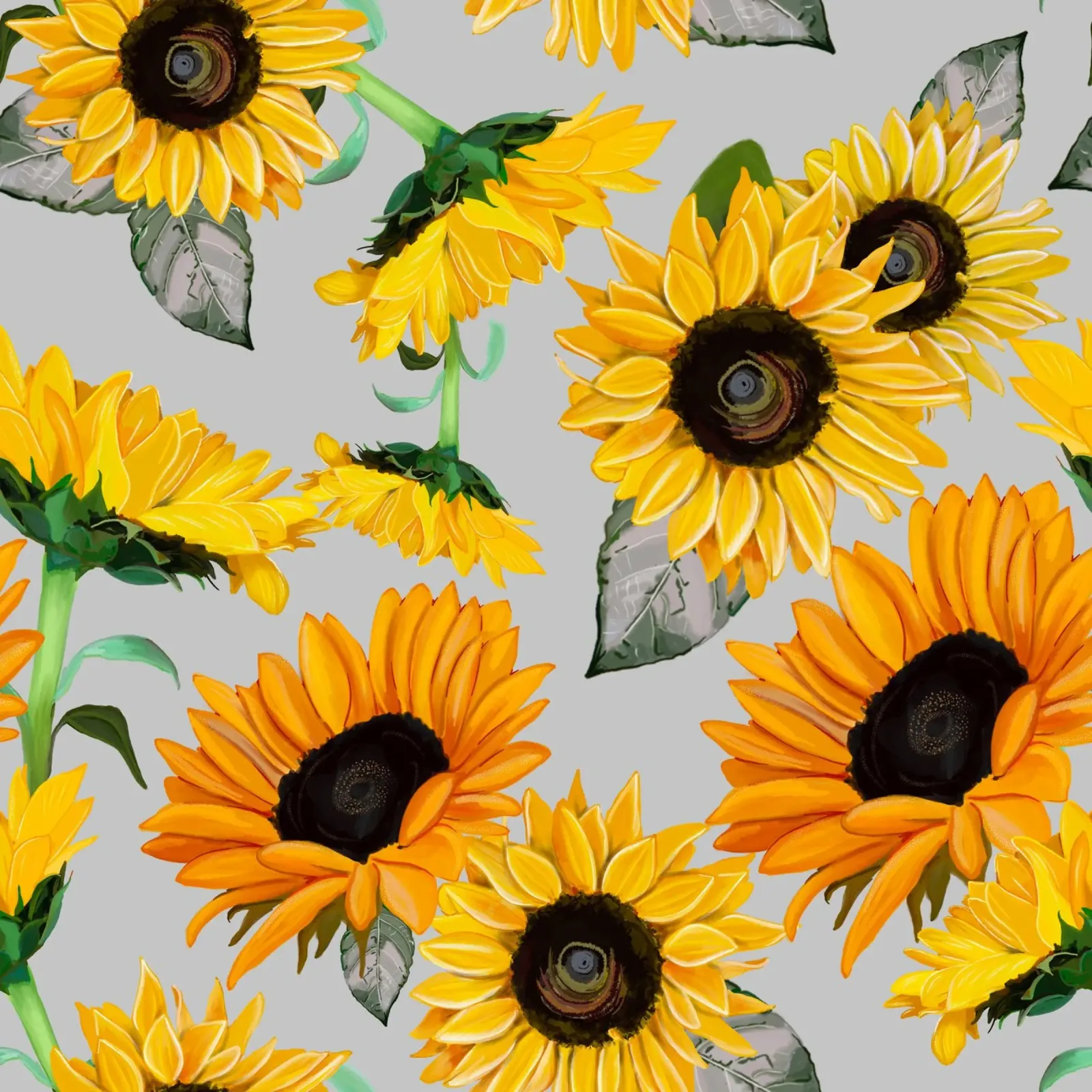 Sunflowers pattern canvas by gulsengunel