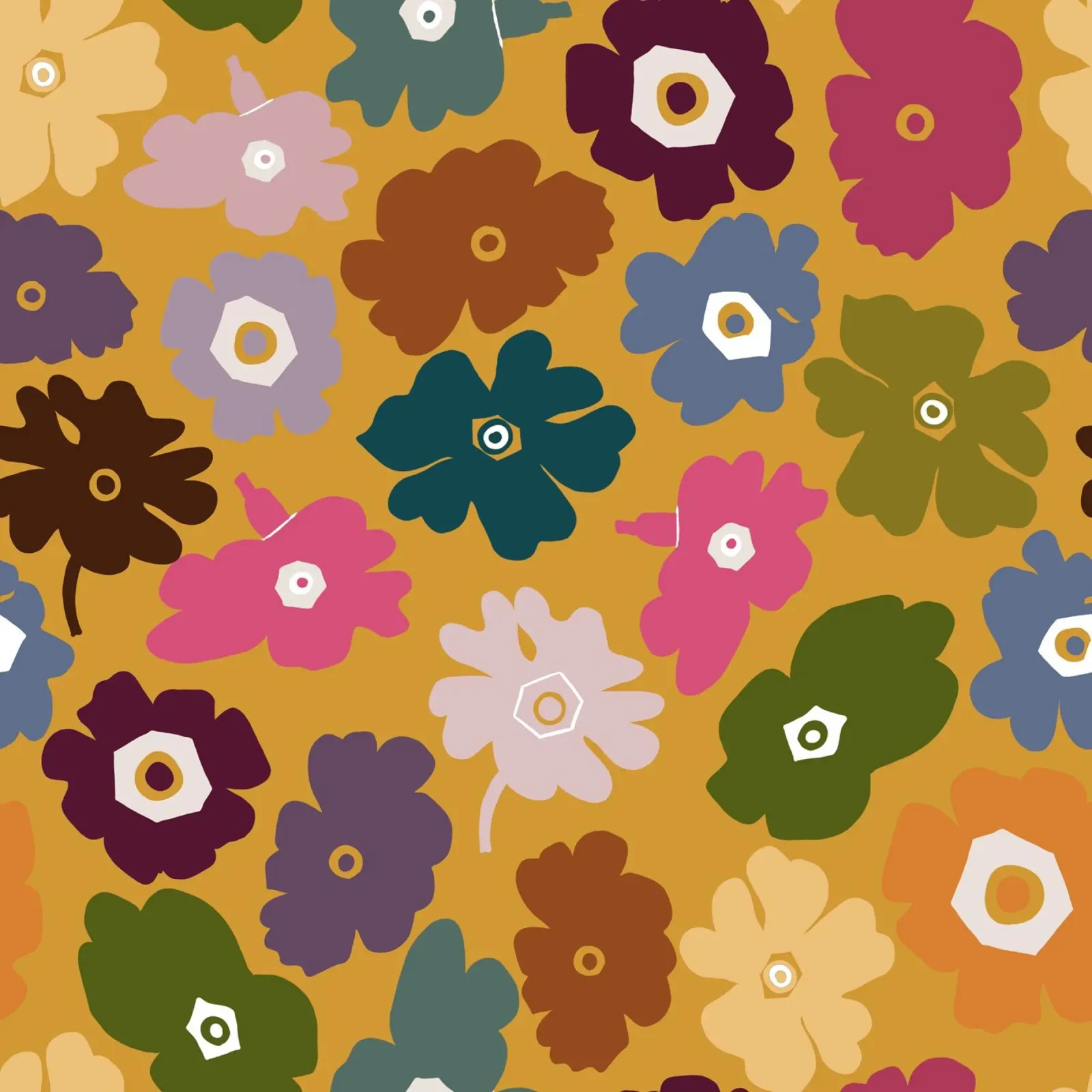 Sommerliebe Retro-Blumen Acryl-Glas von gulsengunel