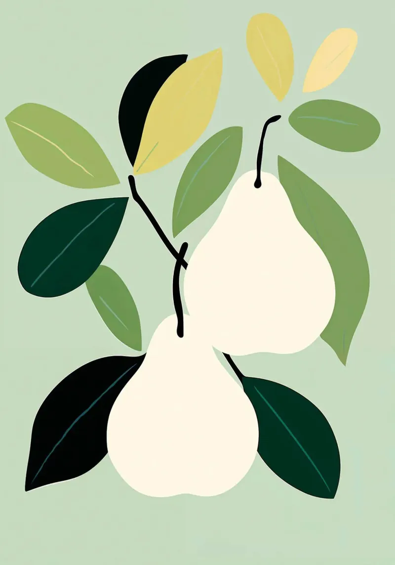 Minimalist Pear Art Print - Art mural botanique moderne panneau forex de ClubArt