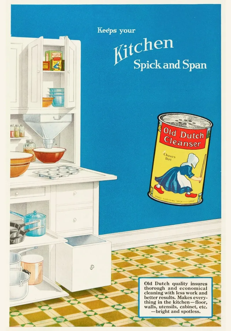 Vecchia pubblicità olandese di un detergente - Cucina Spick and Span carta hahnemühle da ClubArt