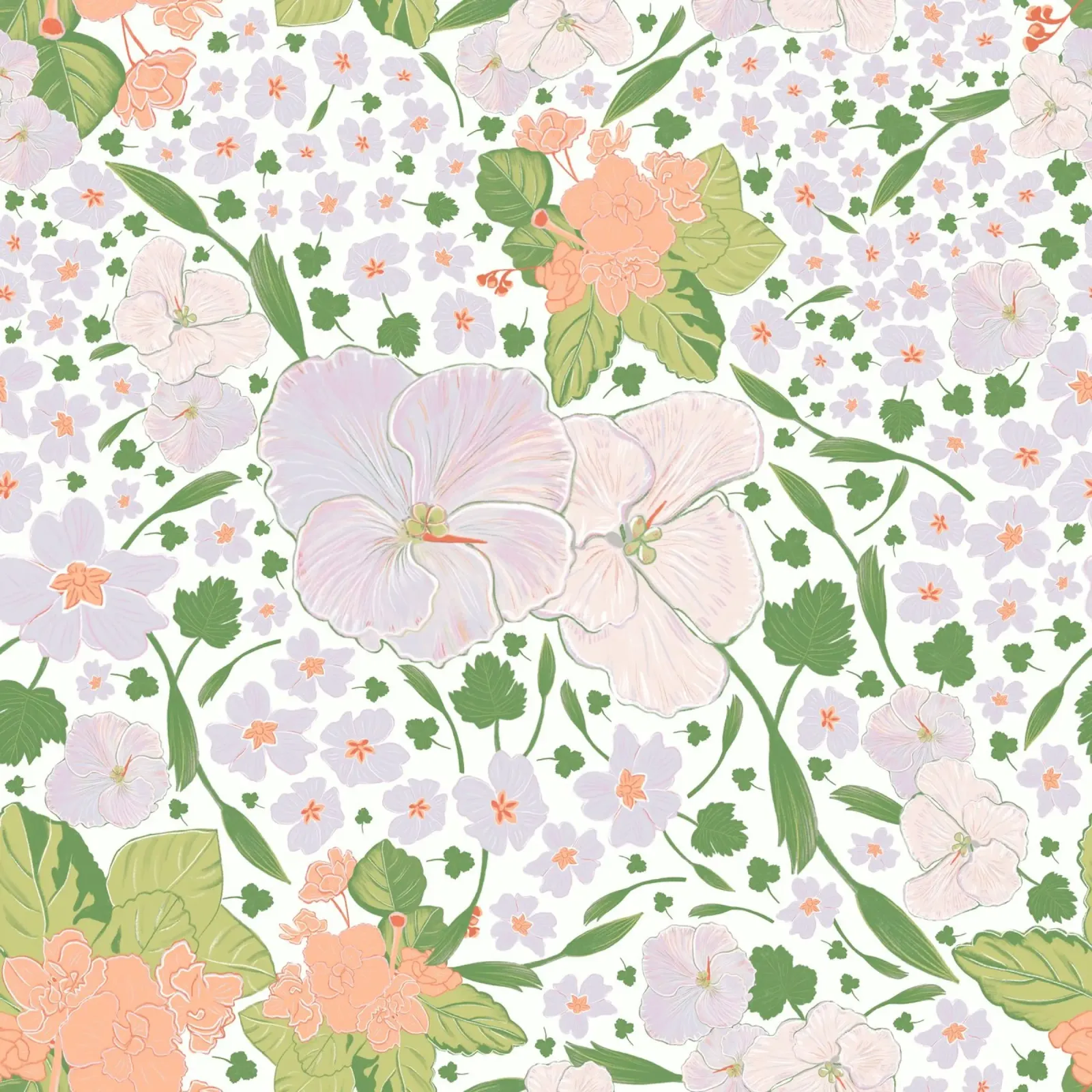 Modello di fiore retrò bianco carta hahnemühle da gulsengunel
