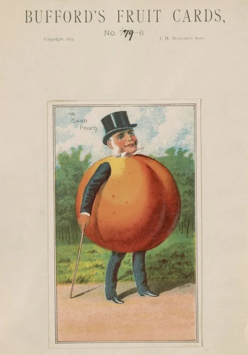 Biglietto da visita vintage "A Swell Peach" di Bufford (1887) poster da ClubArt