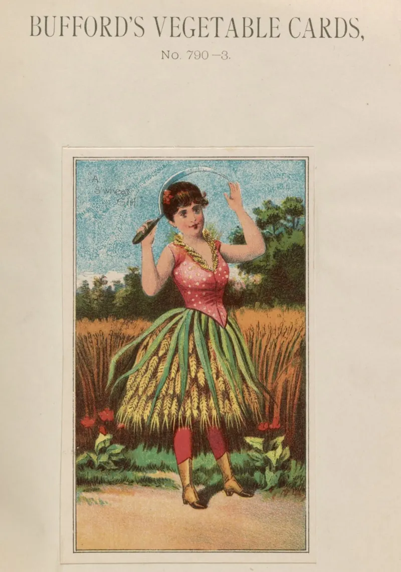 Scheda di verdure Bufford's "Gonna di grano" d'epoca (1887) poster da ClubArt