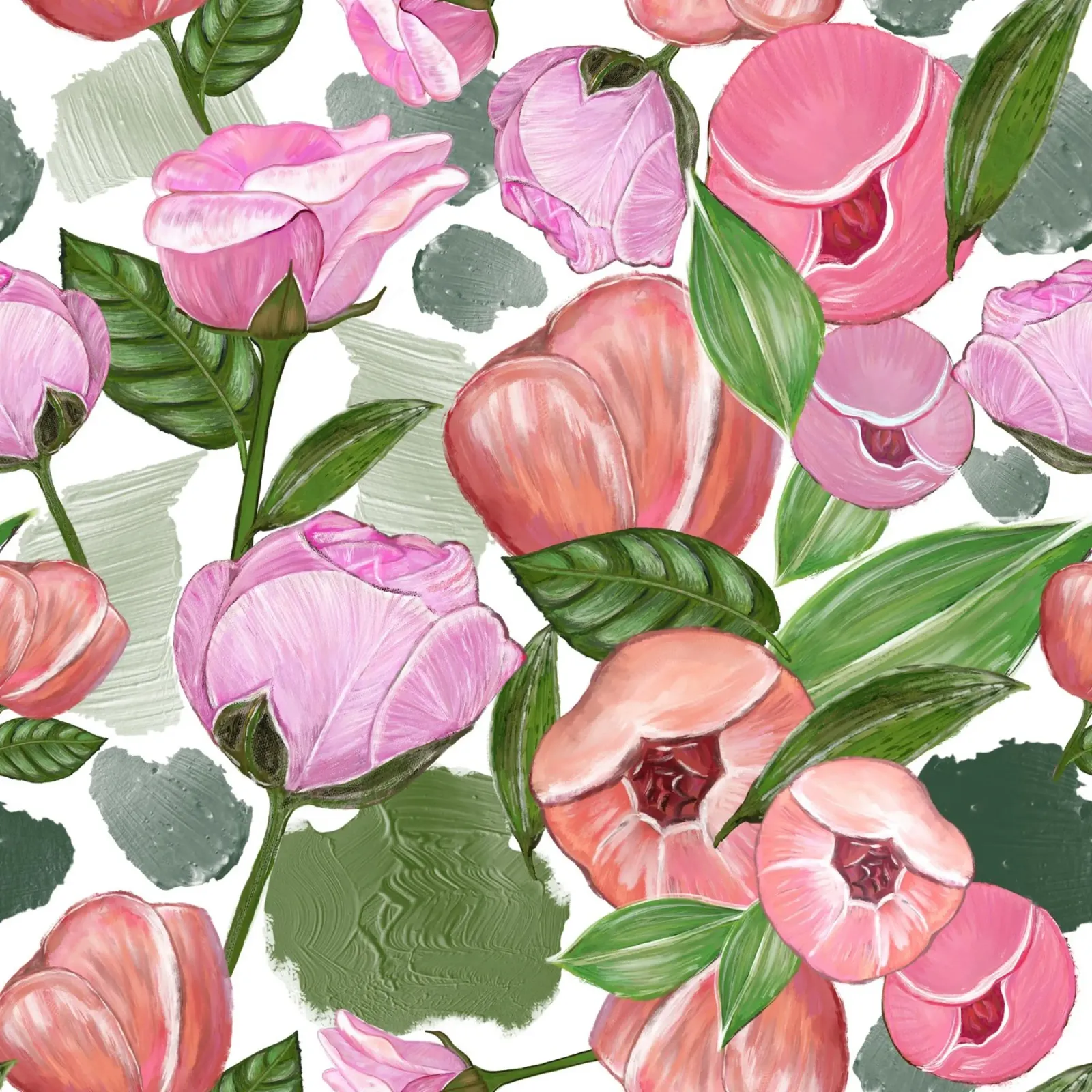 Oily pink roses pattern backlit film by gulsengunel