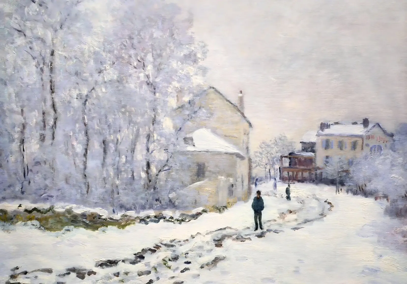 Monet Neve ad Argenteuil - Paesaggio invernale impressionista pellicola backlit da ClubArt