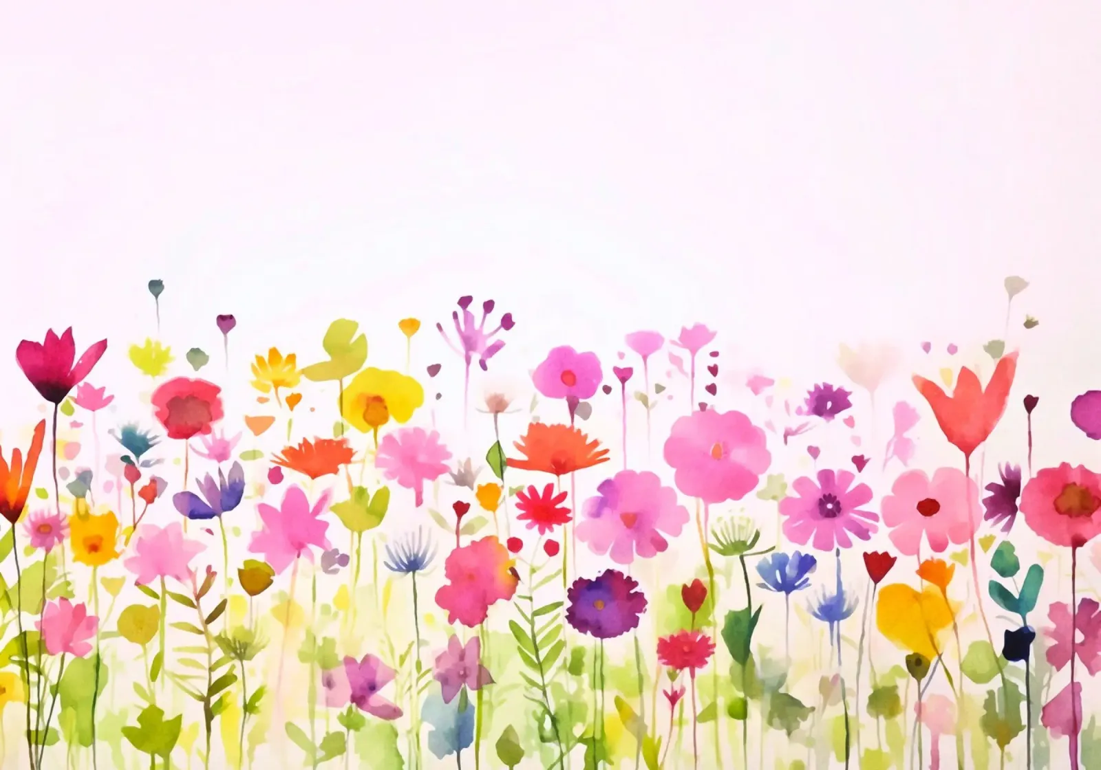 Acquerello sui fiori selvatici del prato di primavera pellicola backlit da Andrea Haase Modern Home