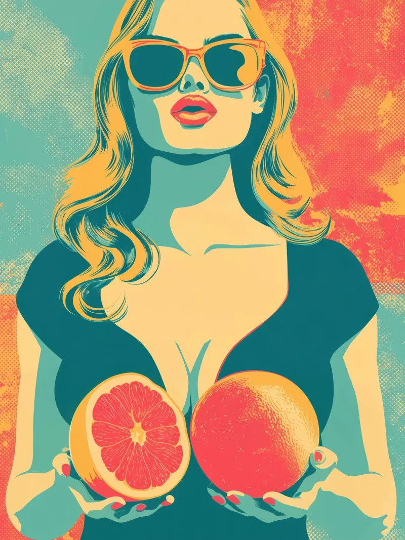 Dea del pompelmo | La pin-up retrò incontra la food art pellicola backlit da Autofocus