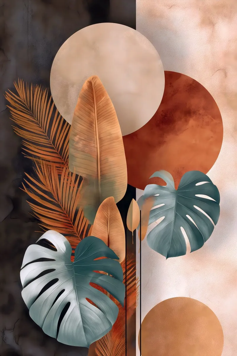 Palme Monstera Arte botanica poster con telaio in alluminio da Studio Verde