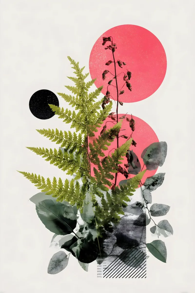 fern botany abstract art canvas by Studio Verde