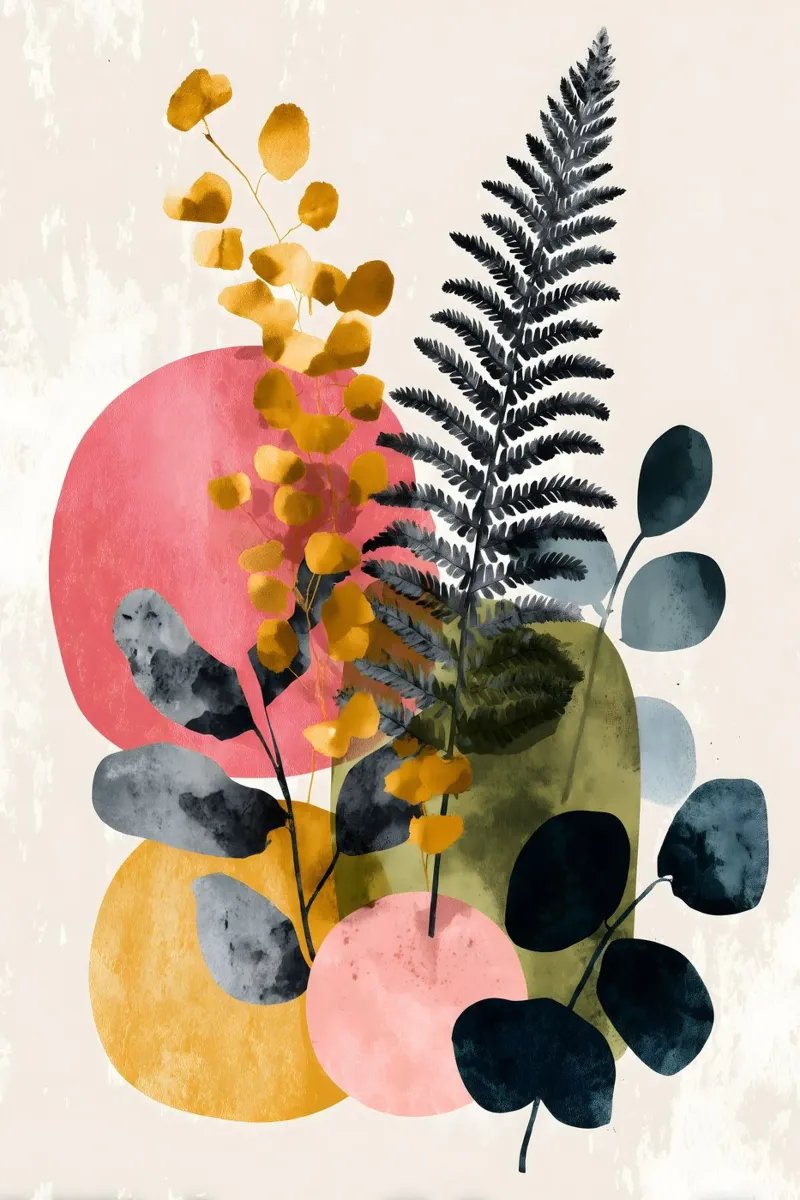 Felci Eucalipto arte botanica poster da Studio Verde