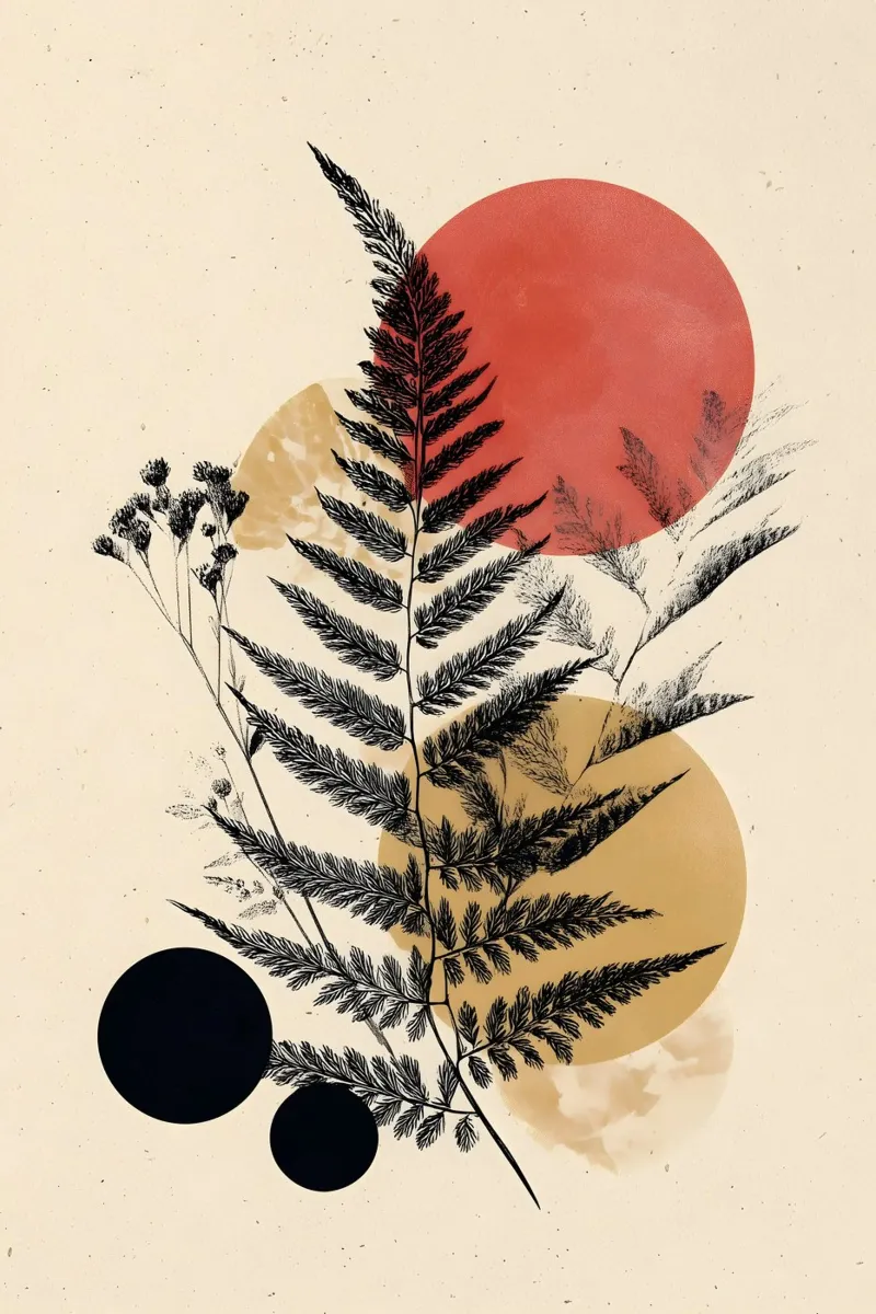 Arte botánico con helechos poster de Studio Verde