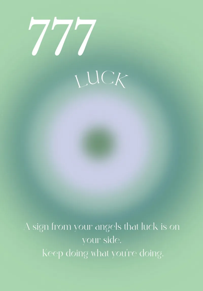 Angelo n. 777 Fortuna Aura verde Gradiente Poster Art carta hahnemühle da homdeco