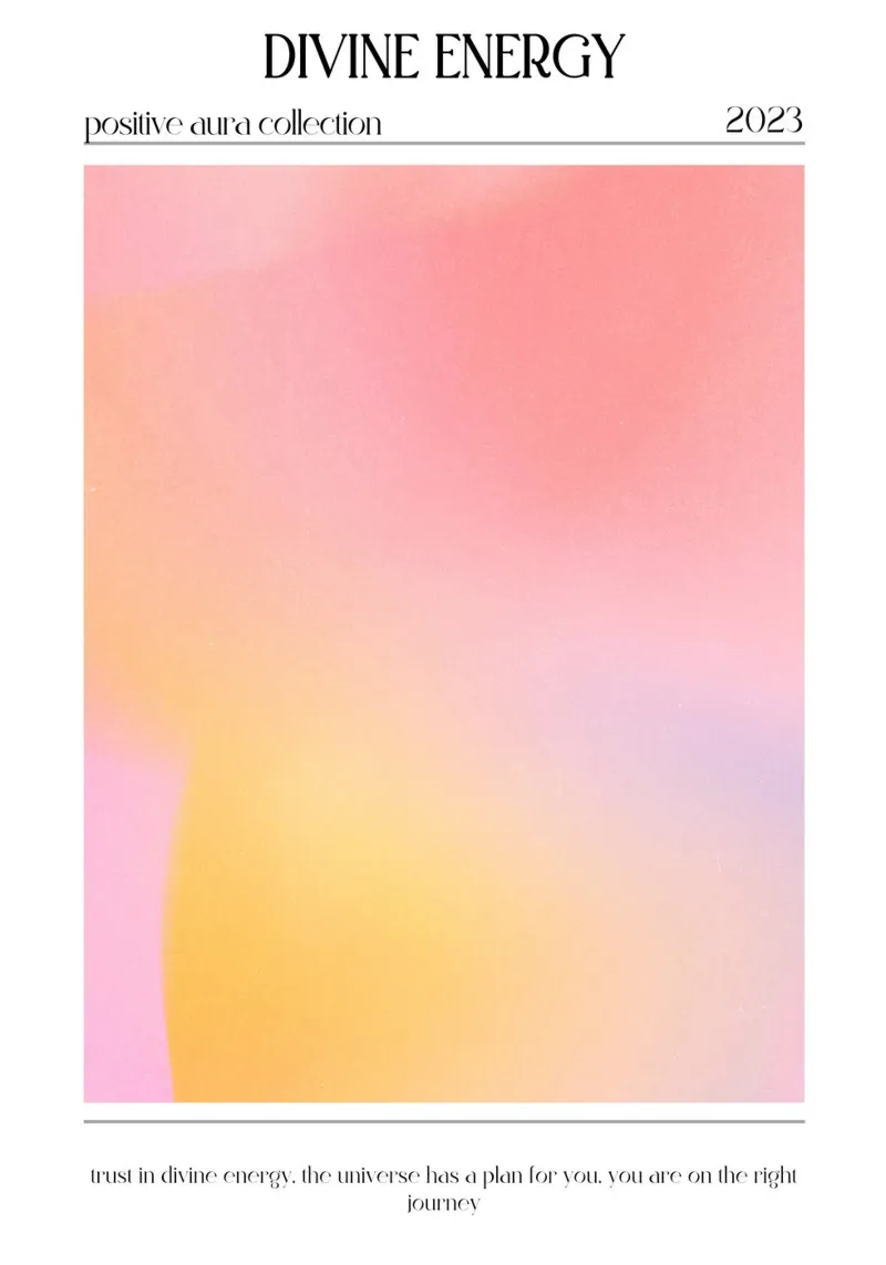 "Energia divina" Aura Rosa Giallo Gradiente Poster 2023 pellicola backlit da homdeco