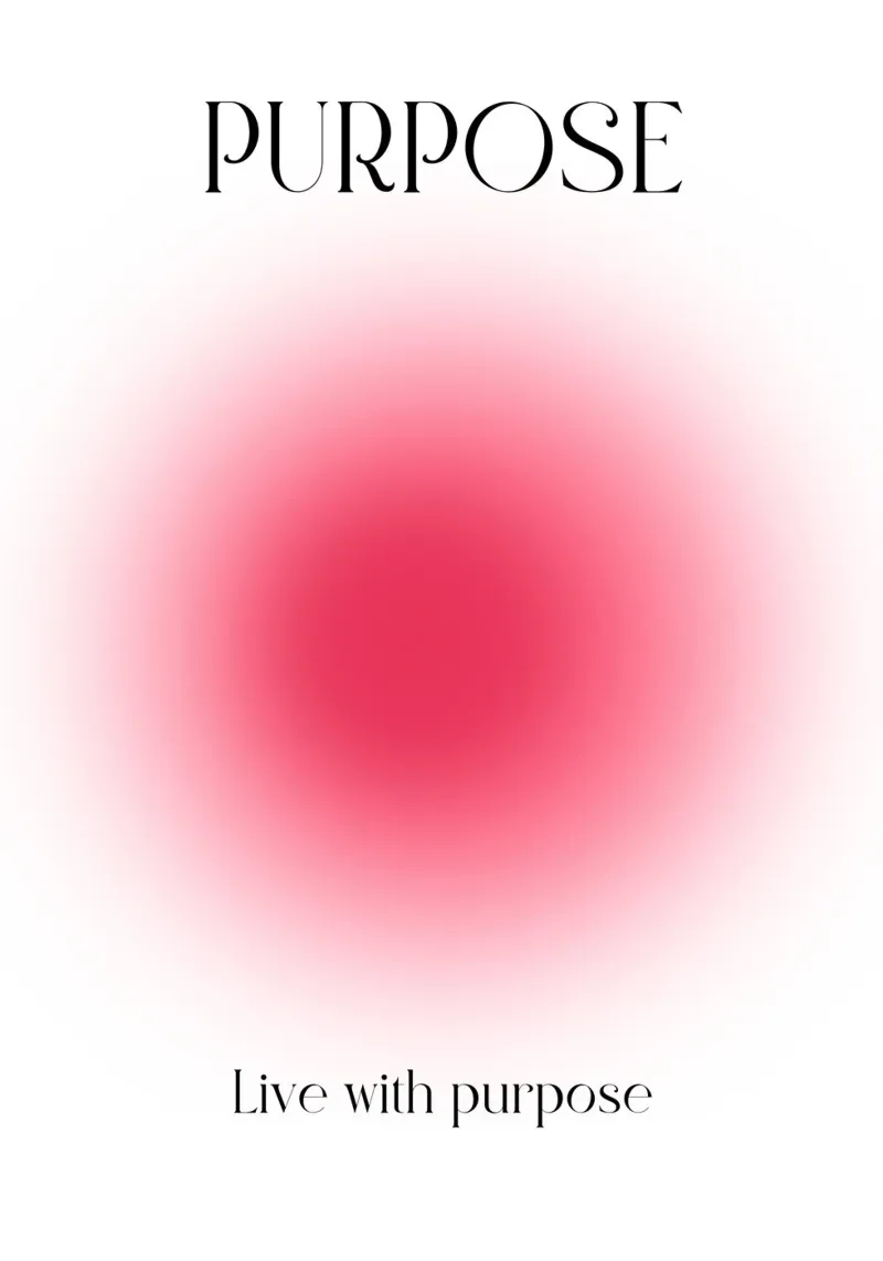 Poster artistico "PURPOSE" Live with Purpose Aura Fuchsia plexiglass da homdeco
