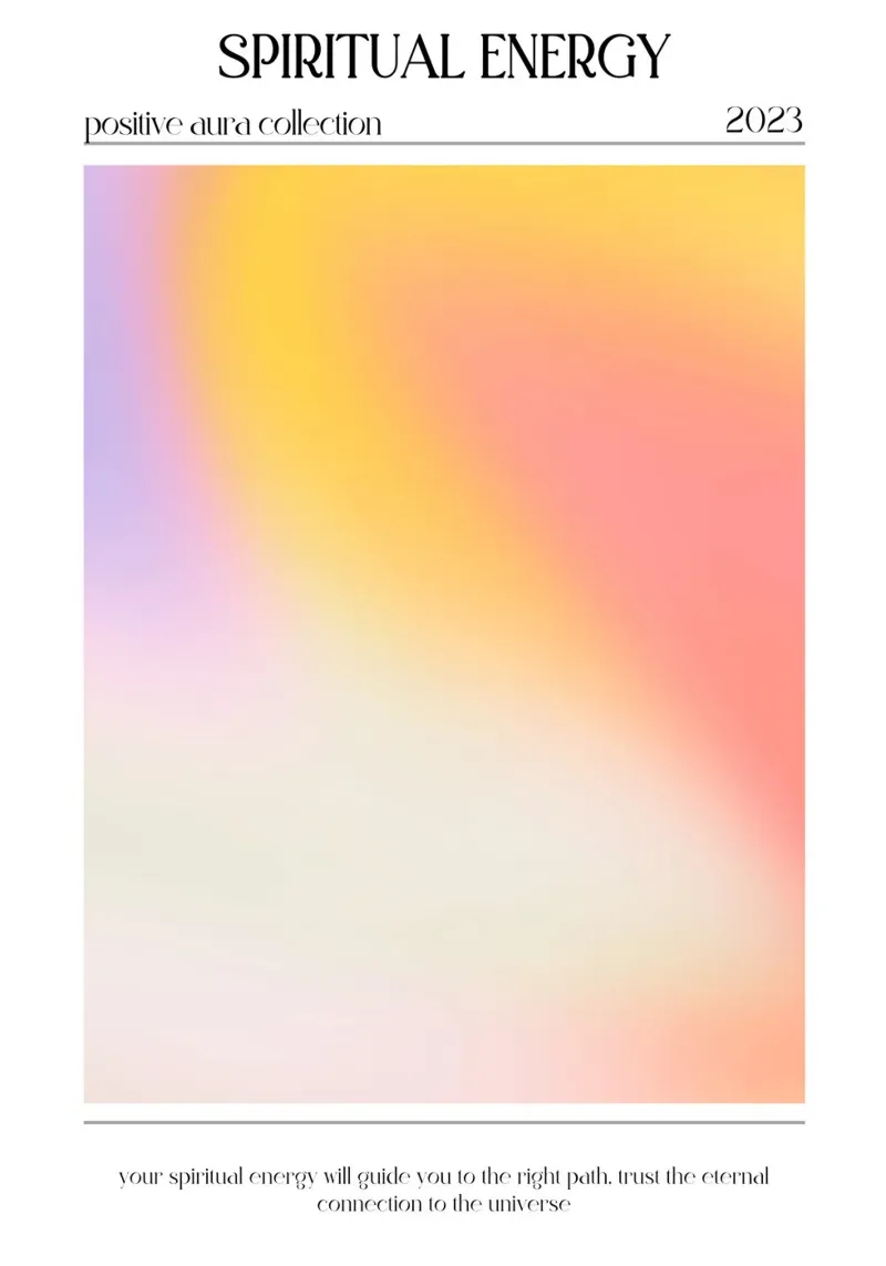 "Spirituele Energie" Positieve Aura Kleurverloop Poster 2023 hahnemühle van homdeco