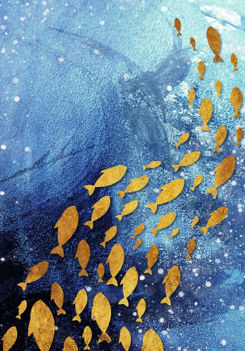 goldfish abstract art poster da vintageshop