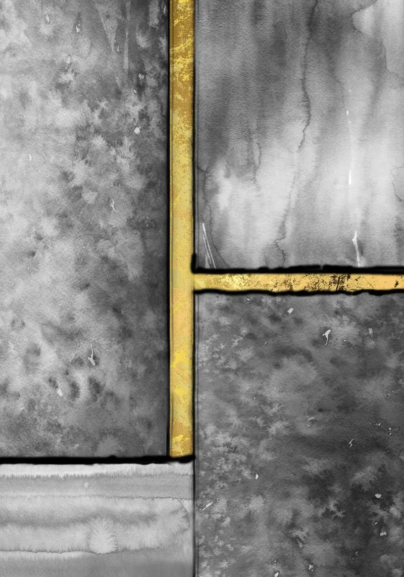 abstract art gray paintings with golden lines pellicola backlit da vintageshop