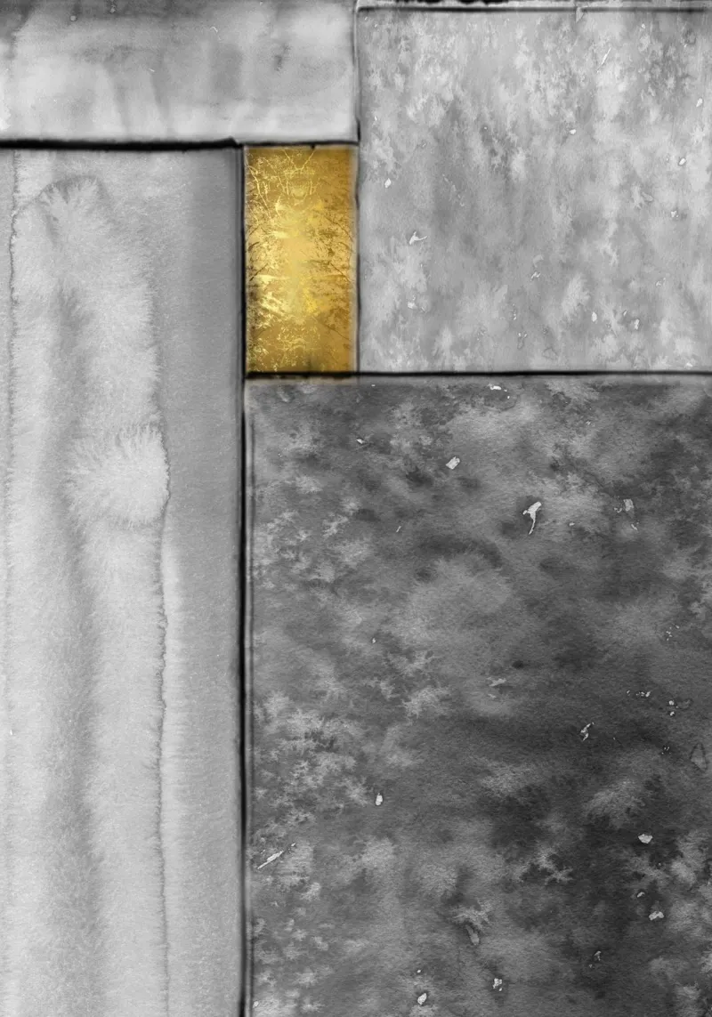 Abstract art gray a golden square pellicola backlit da vintageshop