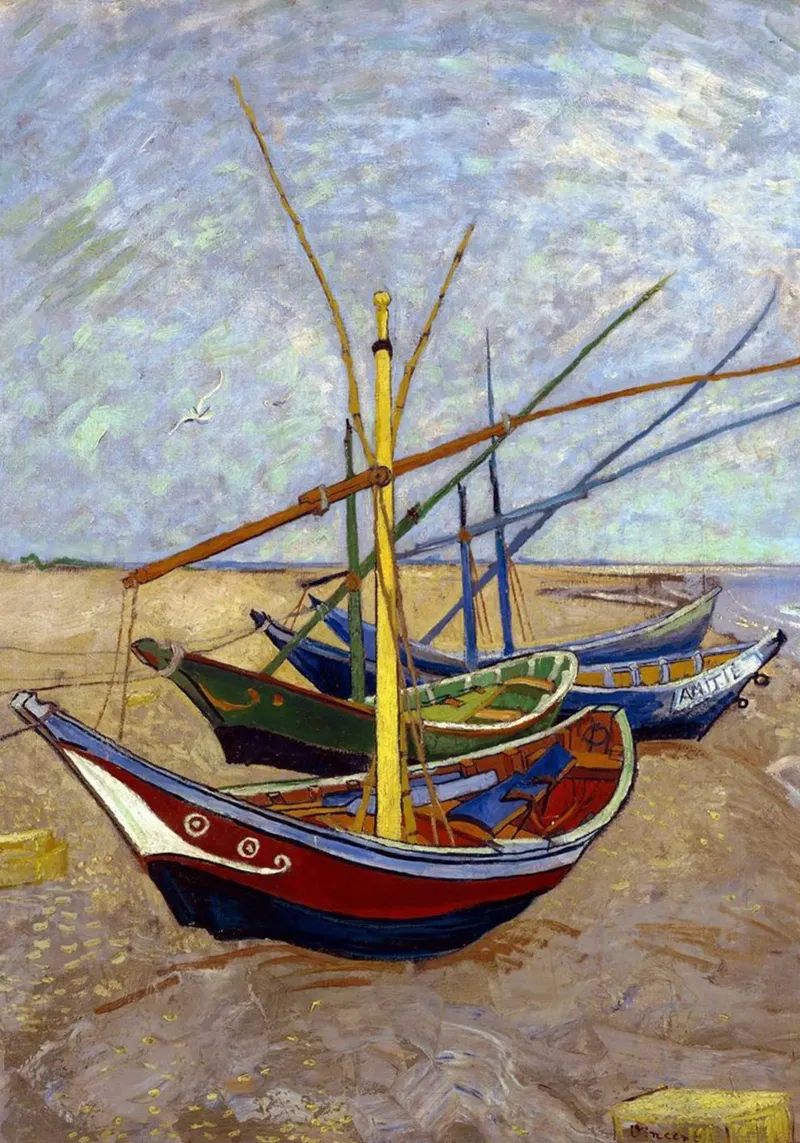 barche da pesca sulla costa carta hahnemühle da cloud shop