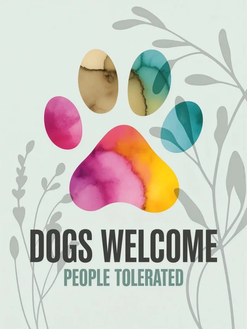 DOGS WELCOME poster with aluminum frame by 20 Farben