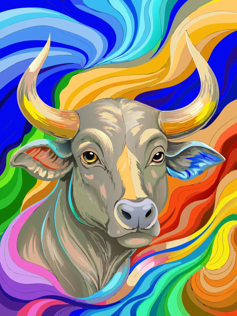 toro vettore fullcolor poster con telaio in legno da onelife