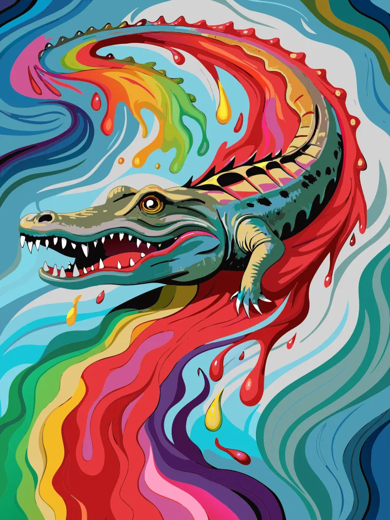 cocodrilo vector fullcolor metacrilato de onelife