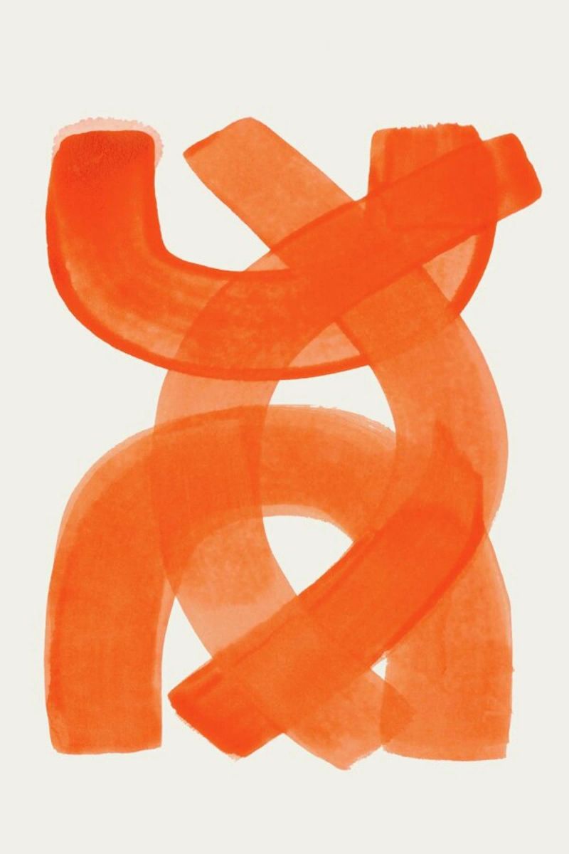 Orange Brush Stroke Poster von EnShape