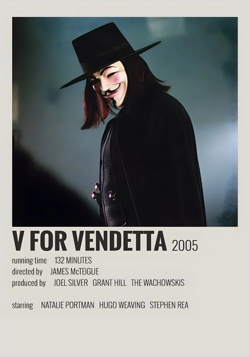 V FOR VENDETTA 2005 pellicola backlit da MVFminimalist