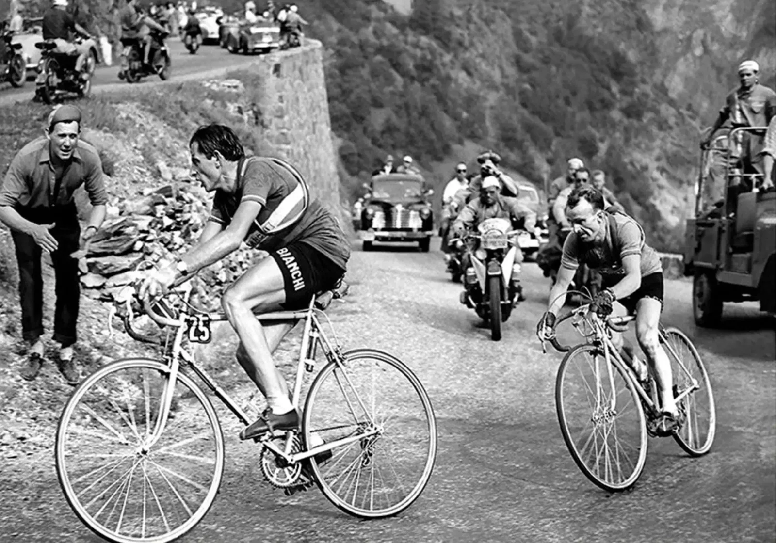 Tour de France Nero Bianco Stampa poster con telaio in alluminio da Classicprint