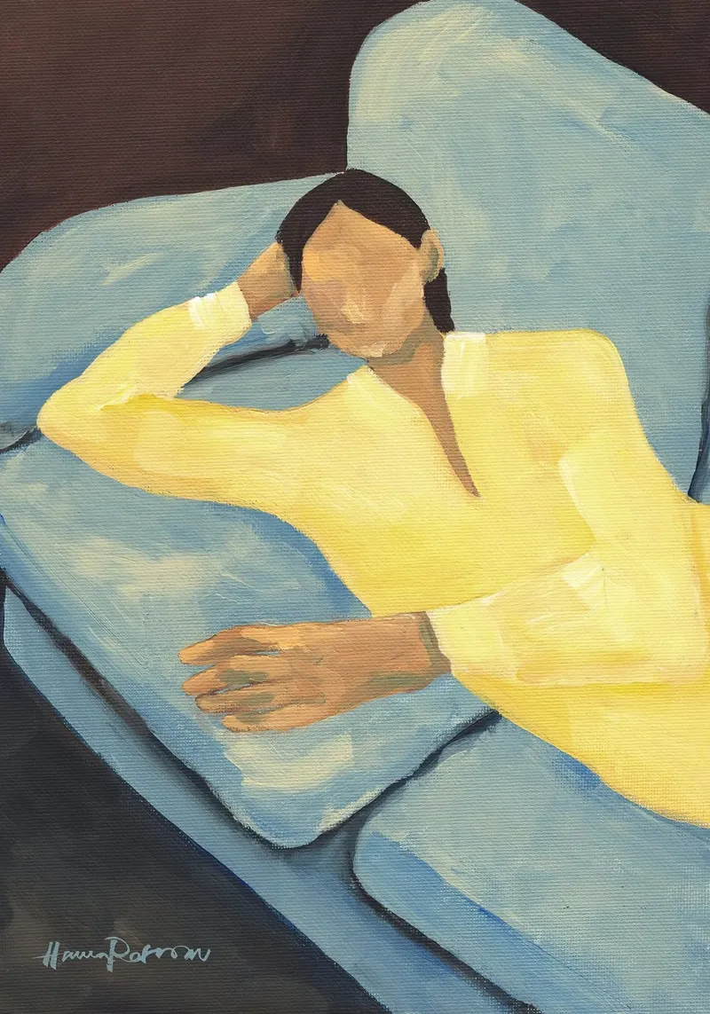 Divano blu Hanna Peterson poster da Davidprint
