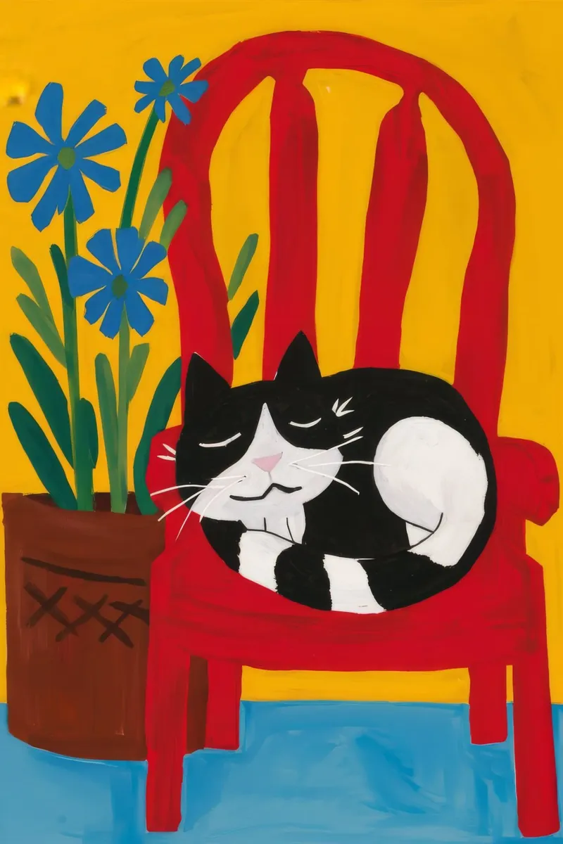 Sedia per gatti addormentati pellicola backlit da Muse Artworks