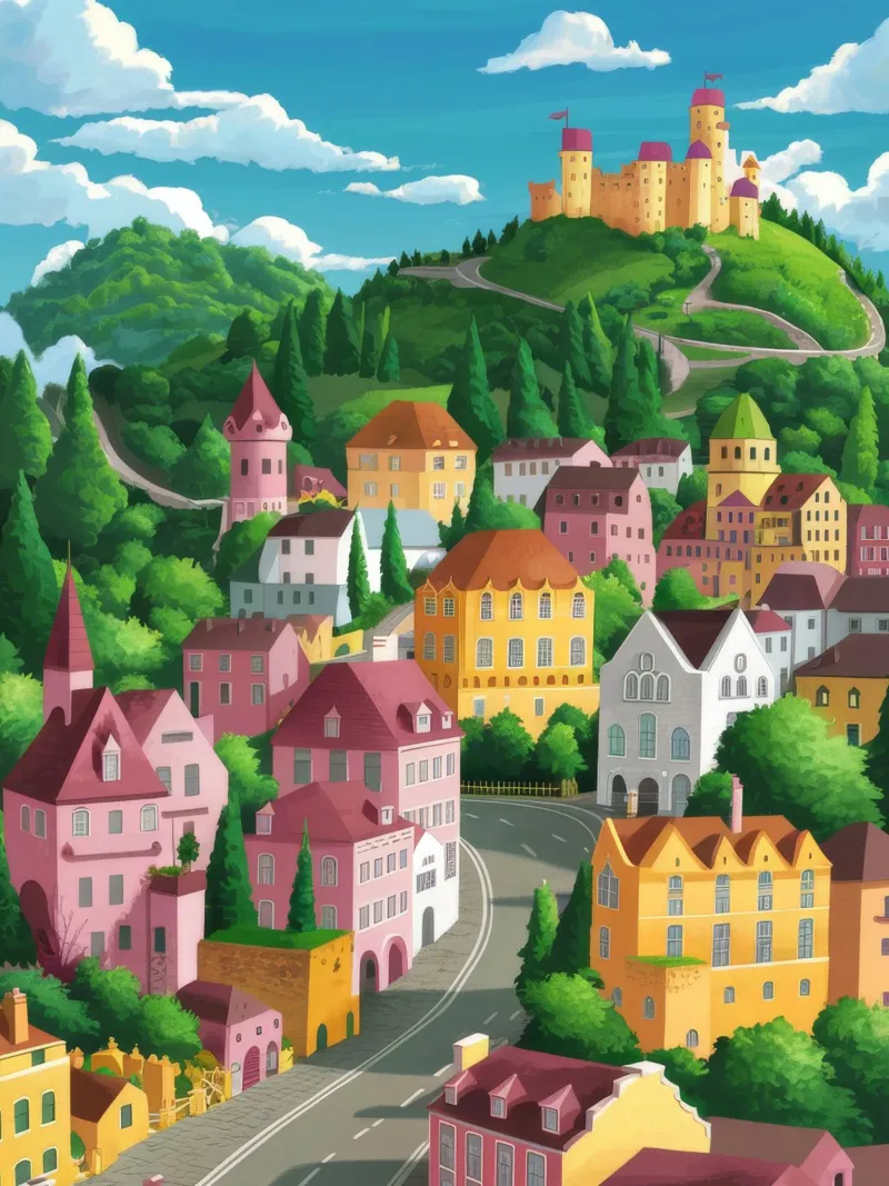 Panorama della città di Hilltop alluminio dibond da FadeAura