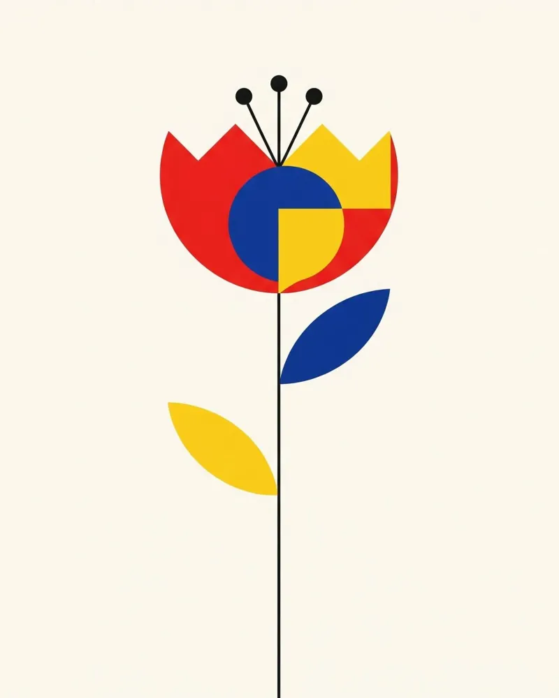 Floral bauhaus #067: Blooming Geometry pellicola backlit da Zen Design