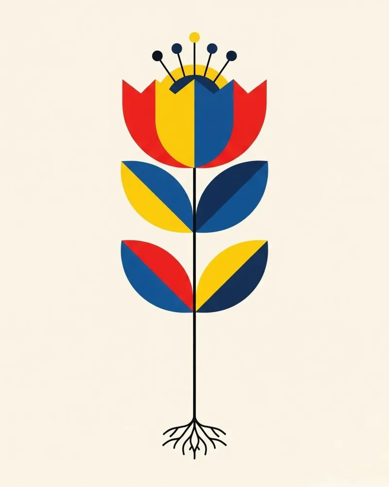 Floral bauhaus #070: Harmony Leinwand von Zen Design