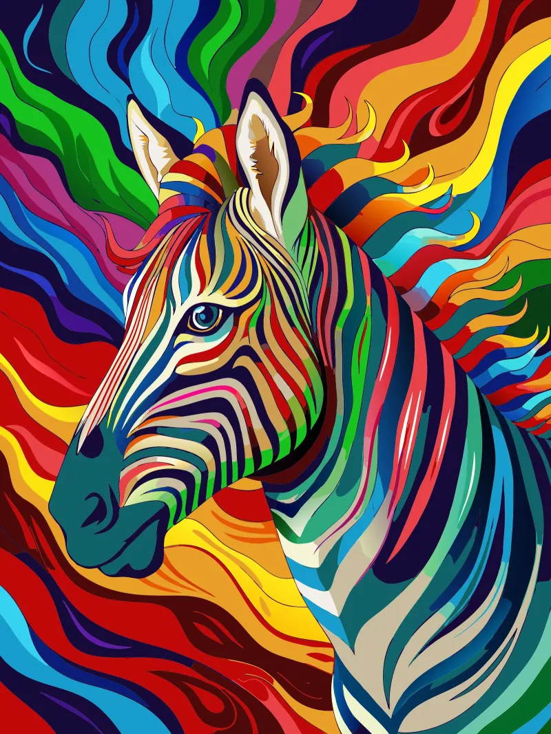león vector a todo color lienzo de onelife