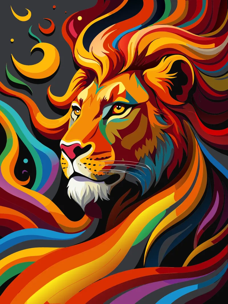 leeuwen vector fullcolor poster van onelife