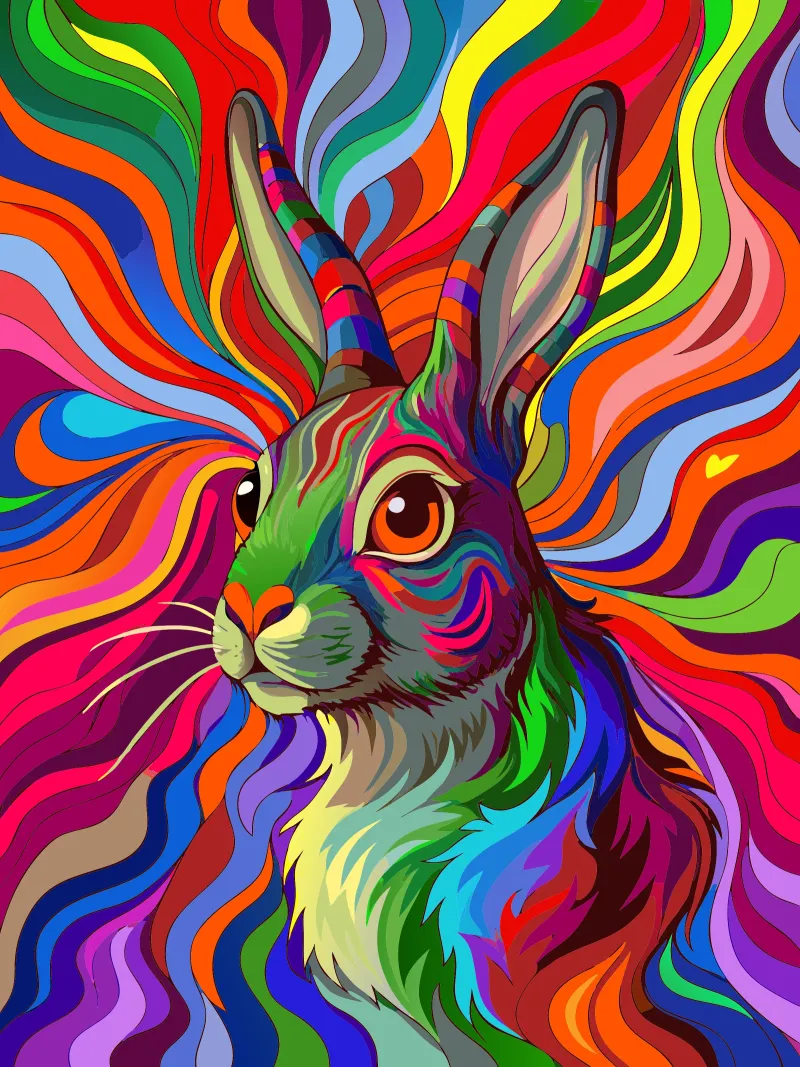 conejo vector a todo color metacrilato de onelife