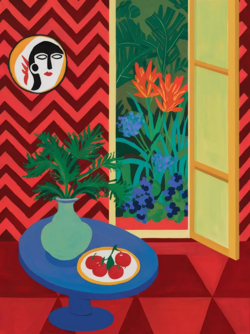 Red Heart Window hahnemühle by Stone Decade