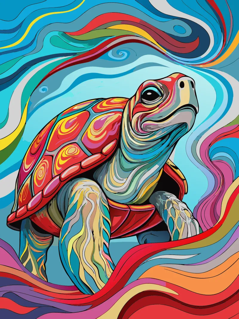 turtle vector fullcolor canvas by onelife