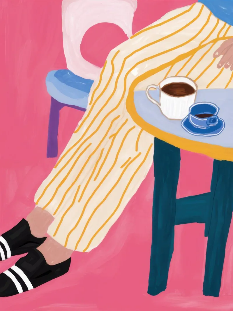 Pausa caffè con gambe a strisce plexiglass da Marigold Tiga