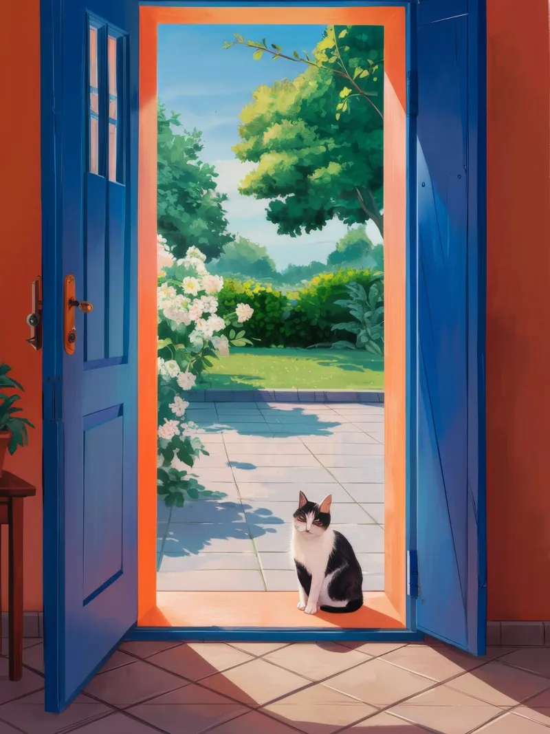 Chat à porte ouverte plexiglas de Haven Fantasy