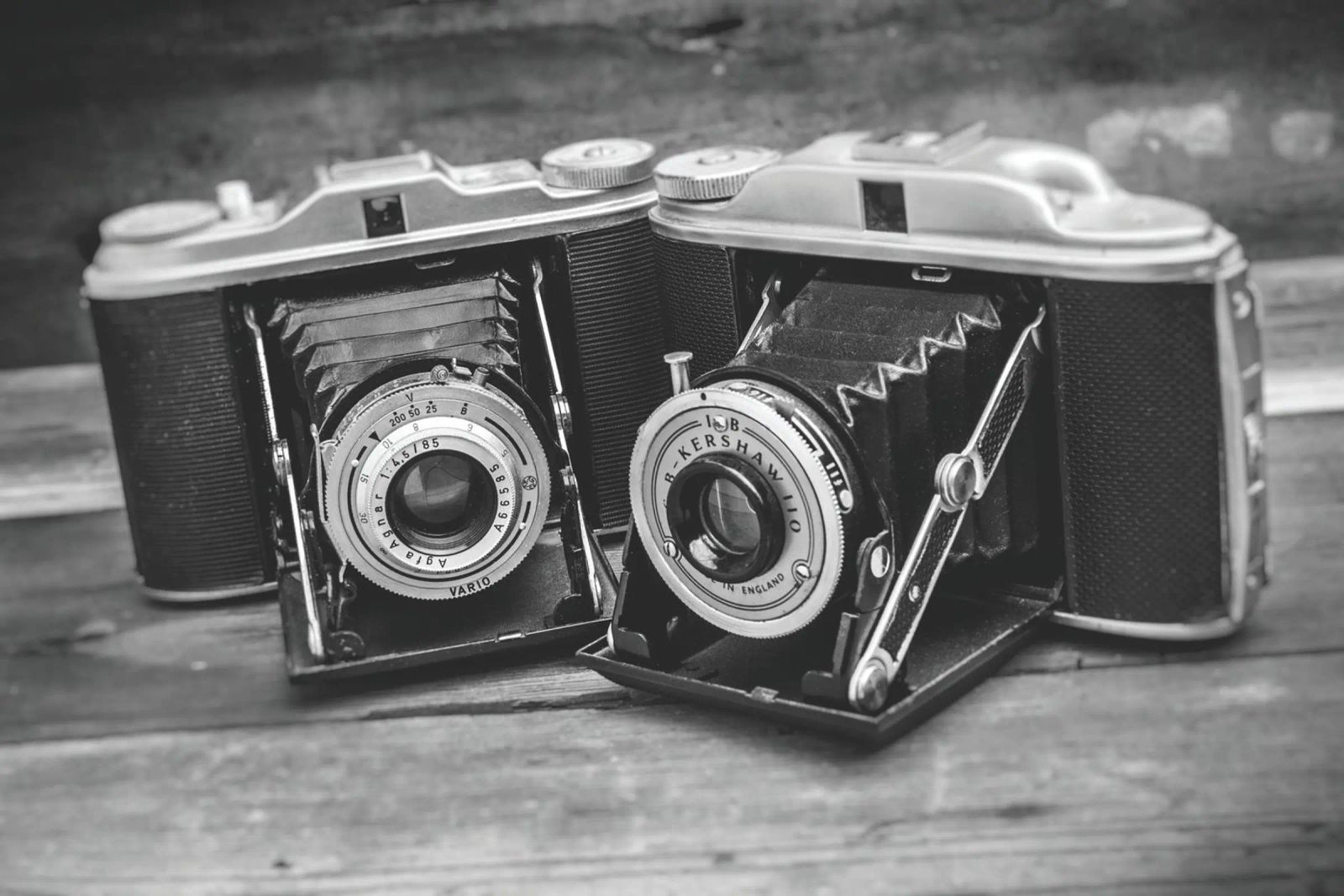 Two folding cameras pellicola backlit da Dave Hare Photography