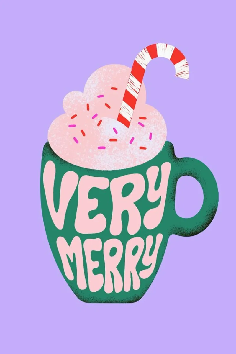 Very Merry poster con telaio in alluminio da Studio One