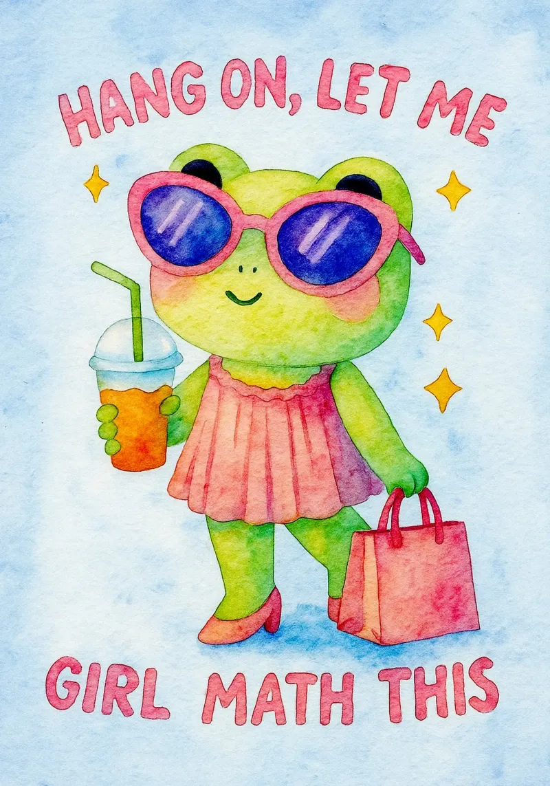 Divertente rana Hang On Let Me Girl Math Questo poster con telaio in plastica da onerules