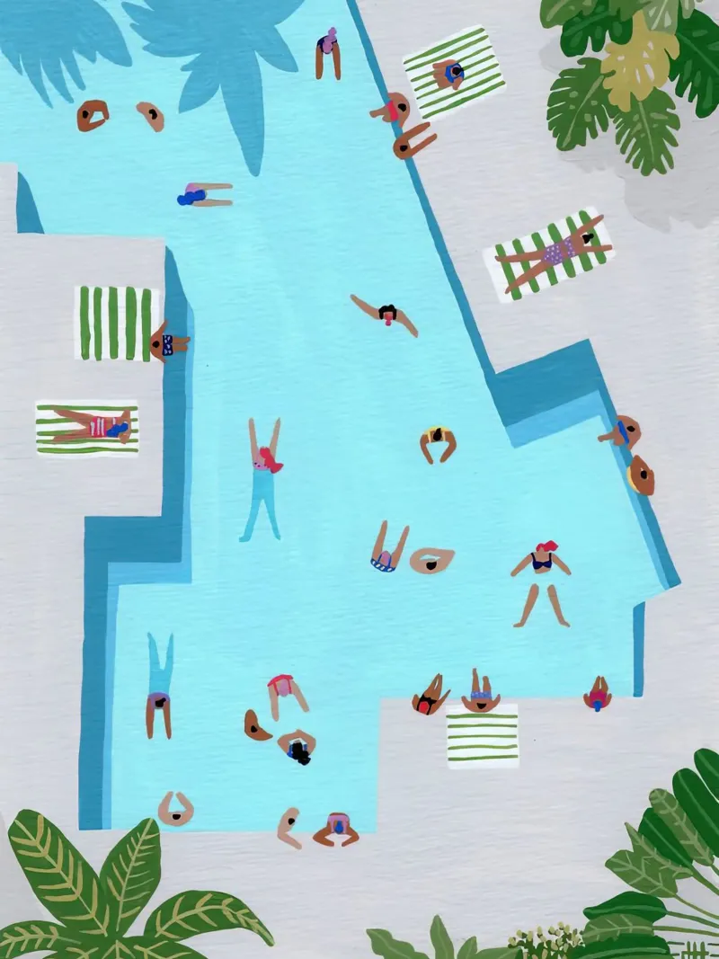 Crisp Cut Swimm canvas by ART BEST