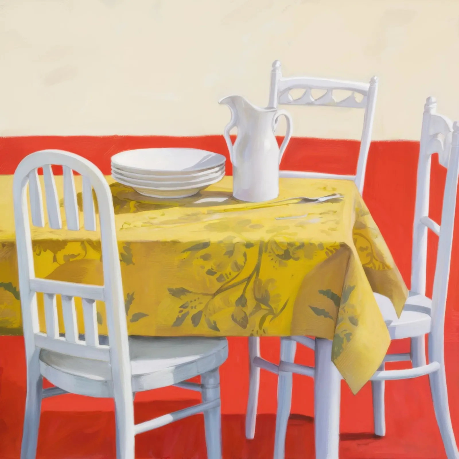 Yellow Table Setting canvas by Pale Aura