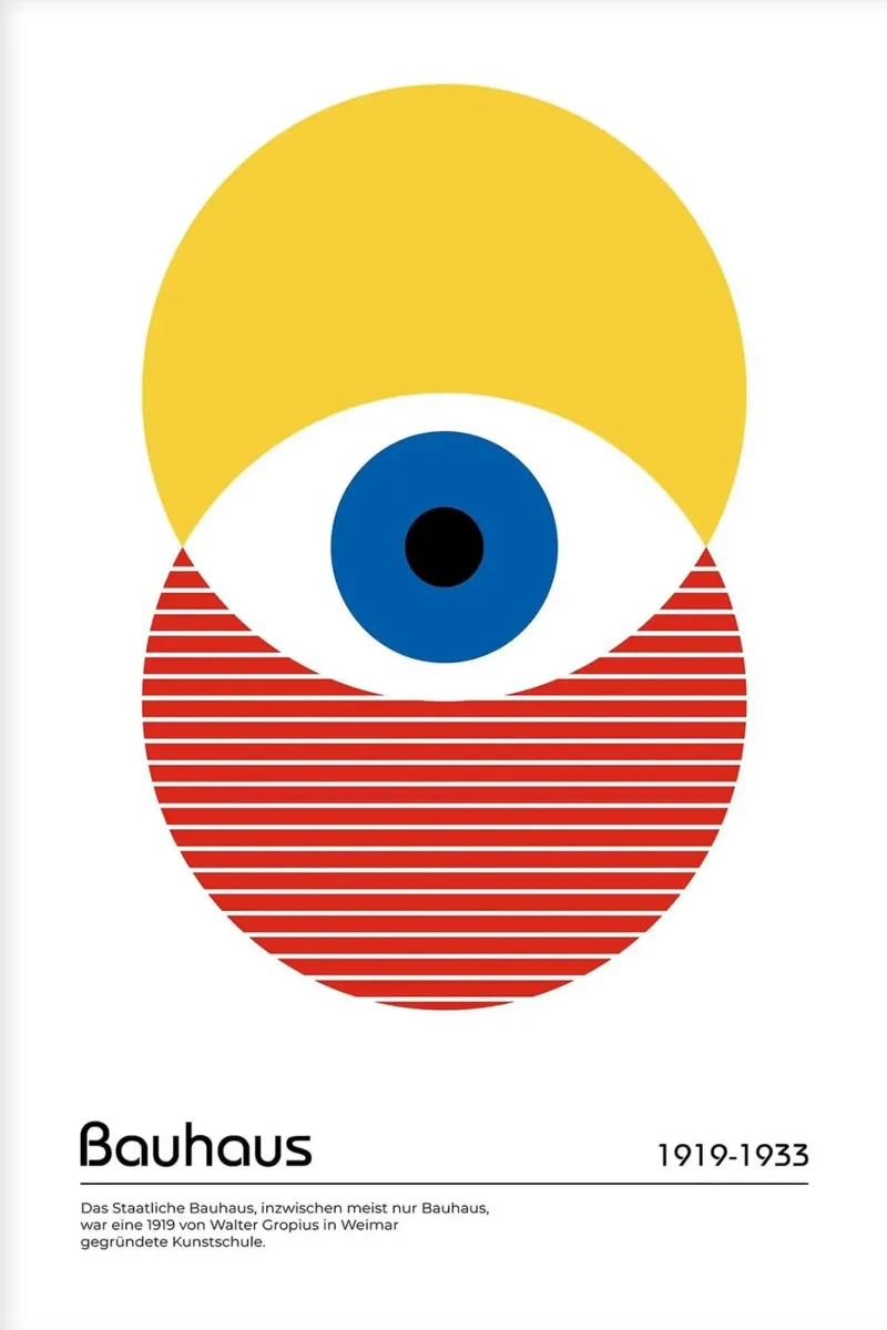 círculo ocular amarillo azul rojo rayas medio círculo poster de Amber Hughes