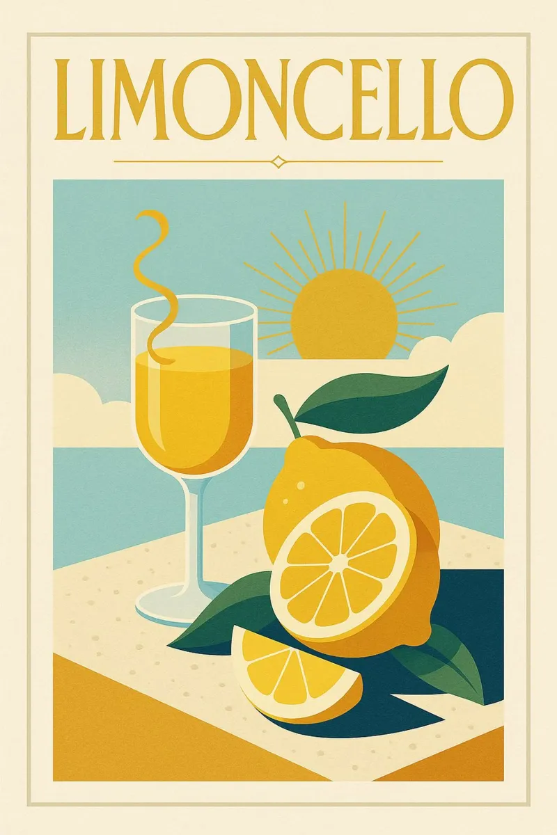 Limoncello - El sol en una botella hahnemühle de Boissons - Affiches & posters - Retro